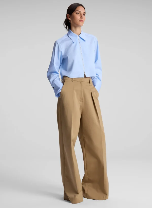 Women A.L.C. Tops>Jill Cotton Zip Top