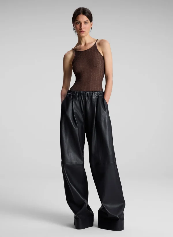 Women A.L.C. Bottoms>Jones Leather Wide Leg Pant