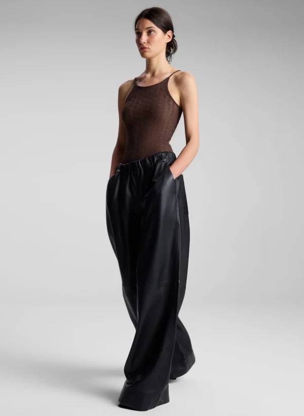 Women A.L.C. Bottoms>Jones Leather Wide Leg Pant