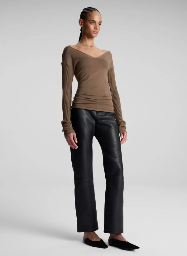 Women A.L.C. Tops | Knitwear>Keaton Ribbed Merino Top