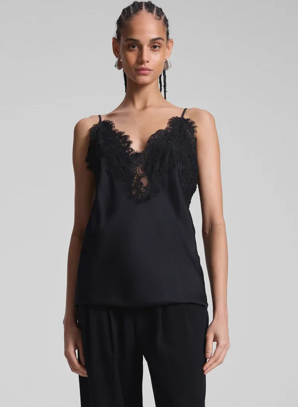 Women A.L.C. Tops | Tees & Tanks>Lennon Satin And Lace Camisole Top