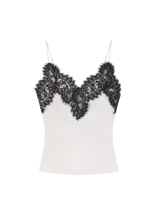 Women A.L.C. Tops | Tees & Tanks>Lennon Satin And Lace Camisole Top
