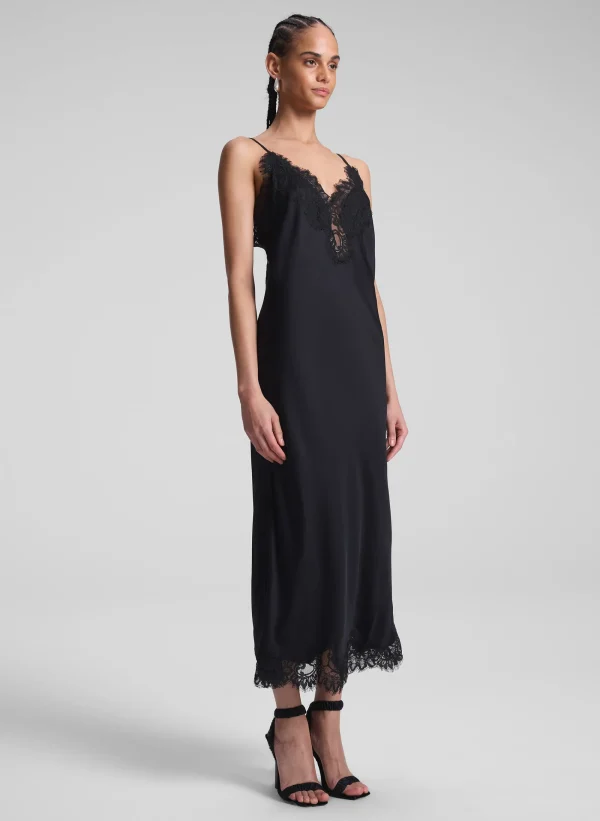 Women A.L.C. Dresses>Lennon Satin And Lace Midi Dress