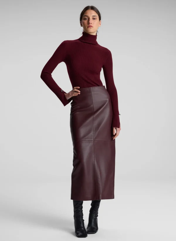 Women A.L.C. Bottoms | Skirts>Marta Leather Midi Skirt