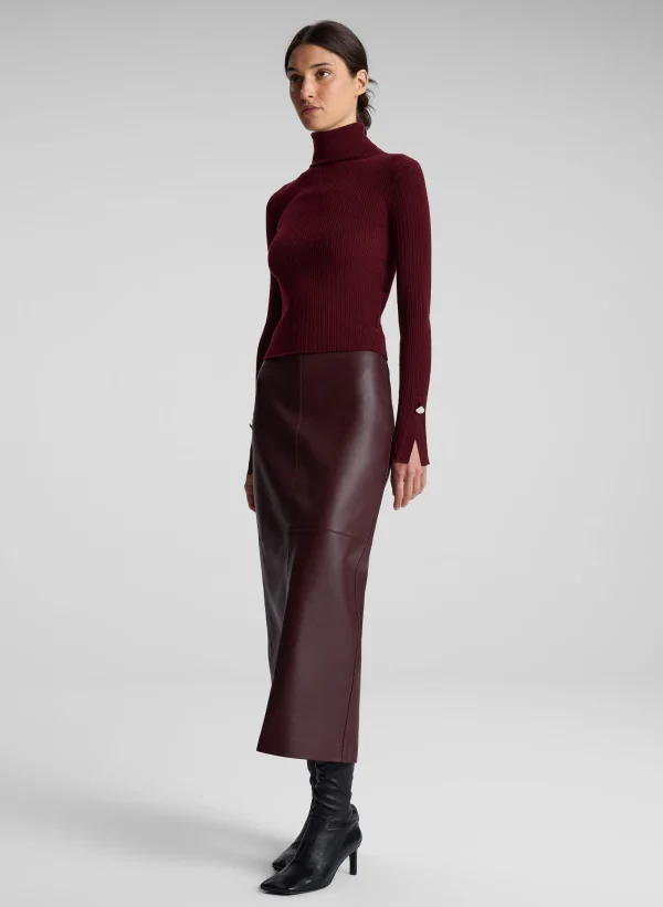 Women A.L.C. Bottoms | Skirts>Marta Leather Midi Skirt