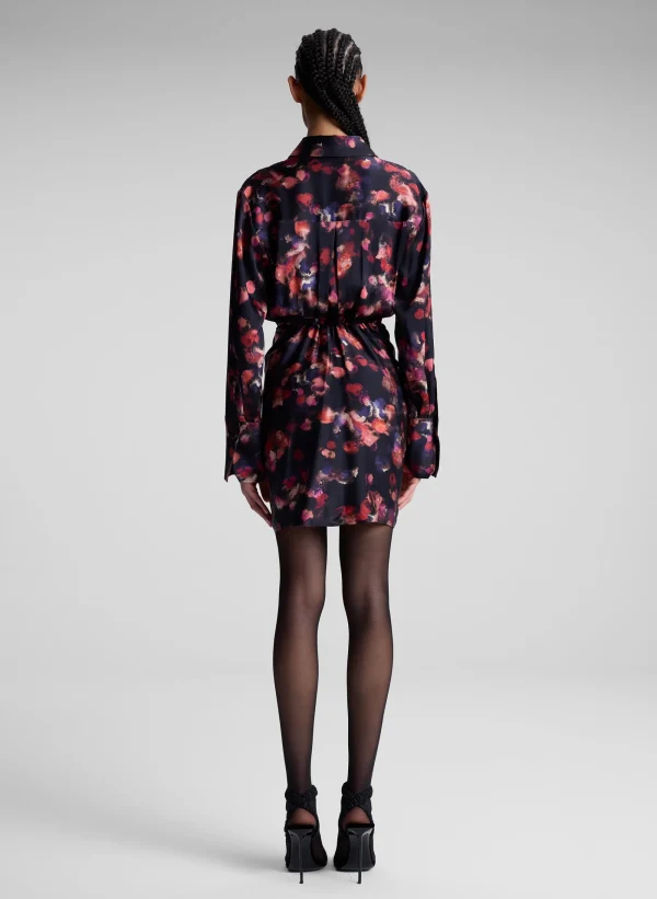 Women A.L.C. Dresses>Mia Stretch Silk Mini Shirtdress