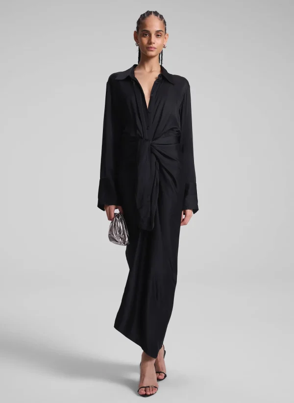 Women A.L.C. Dresses>Mila Satin Maxi Shirtdress