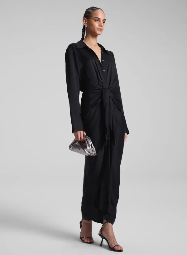 Women A.L.C. Dresses>Mila Satin Maxi Shirtdress