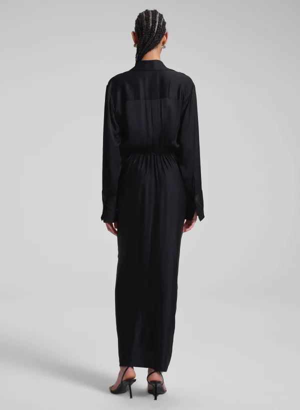 Women A.L.C. Dresses>Mila Satin Maxi Shirtdress