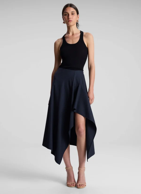 Women A.L.C. Bottoms | Skirts>Navy Plaid Midi Skirt