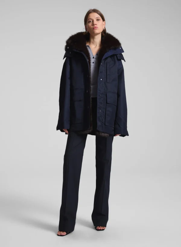 Women A.L.C. Jackets & Coats>Nolan Faux Fur Trim Coat