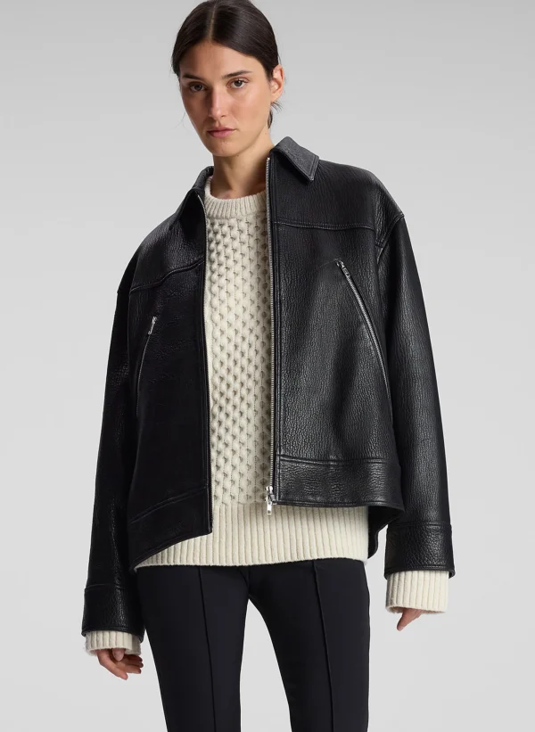 Women A.L.C. Jackets & Coats>Olive Leather Jacket