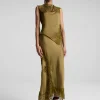 Women A.L.C. Bottoms | Skirts>Olivia Satin And Lace Midi Skirt
