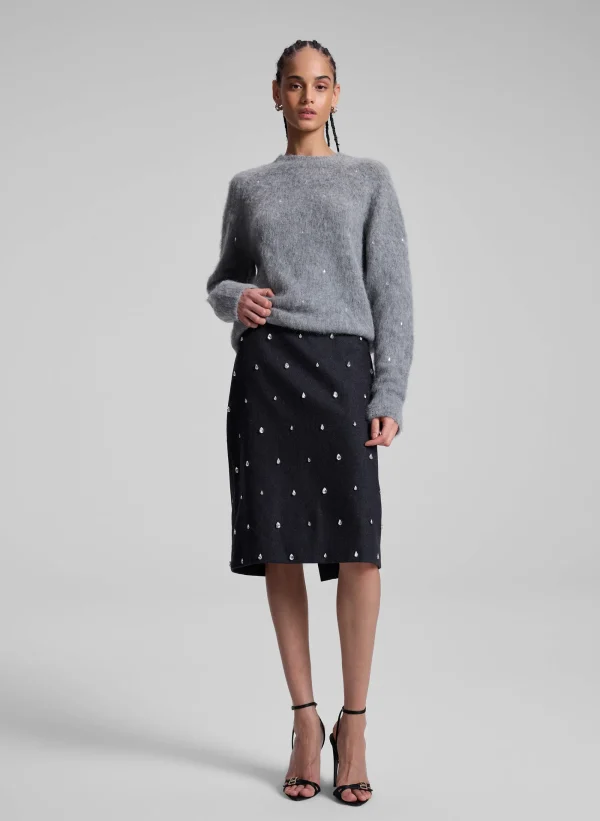 Women A.L.C. Bottoms | Skirts>Opal Embellished Wool Pencil Skirt