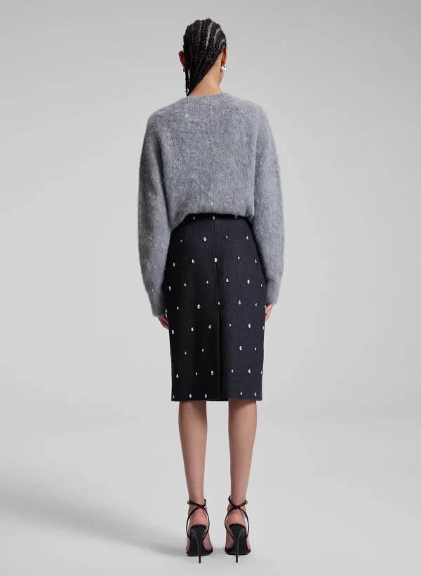 Women A.L.C. Bottoms | Skirts>Opal Embellished Wool Pencil Skirt