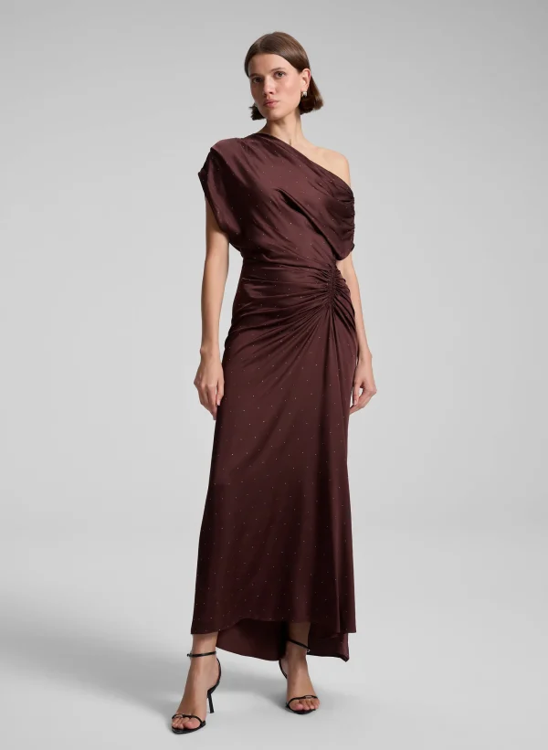 Women A.L.C. Dresses>Penny Embellished Satin Maxi Dress