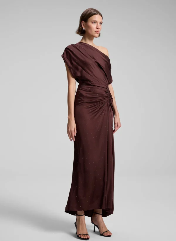 Women A.L.C. Dresses>Penny Embellished Satin Maxi Dress
