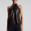 Women A.L.C. Tops>Quinn Vegan Leather Halter Top