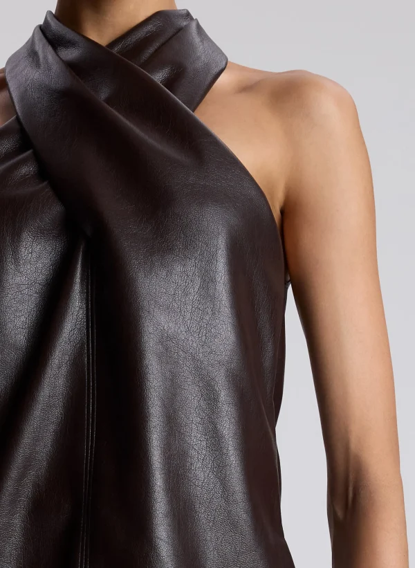 Women A.L.C. Tops>Quinn Vegan Leather Halter Top