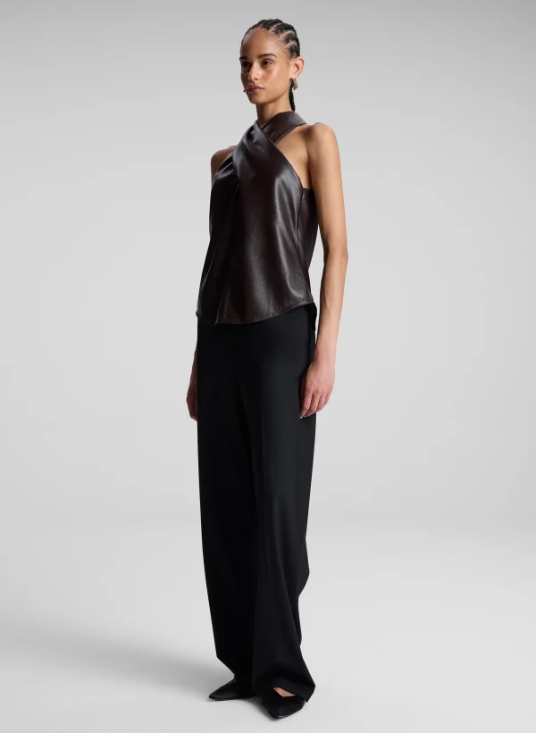 Women A.L.C. Tops>Quinn Vegan Leather Halter Top