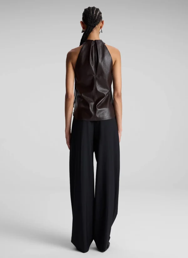 Women A.L.C. Tops>Quinn Vegan Leather Halter Top