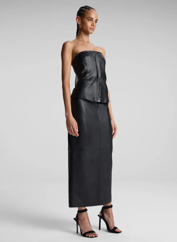 Women A.L.C. Tops>Renee Strapless Leather Top