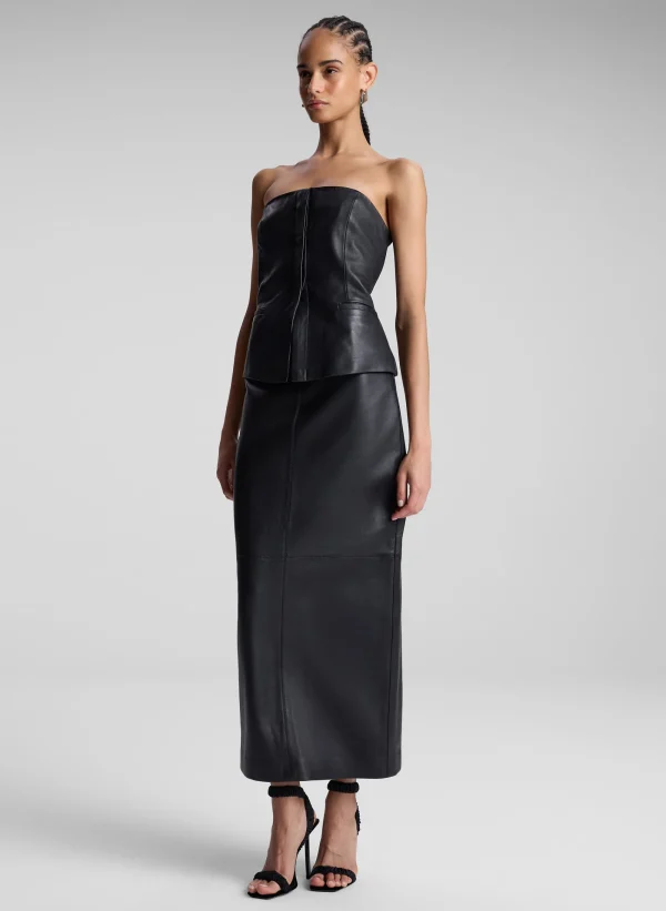 Women A.L.C. Tops>Renee Strapless Leather Top