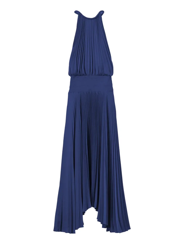 Women A.L.C. Dresses>Renzo II Satin Pleated Dress
