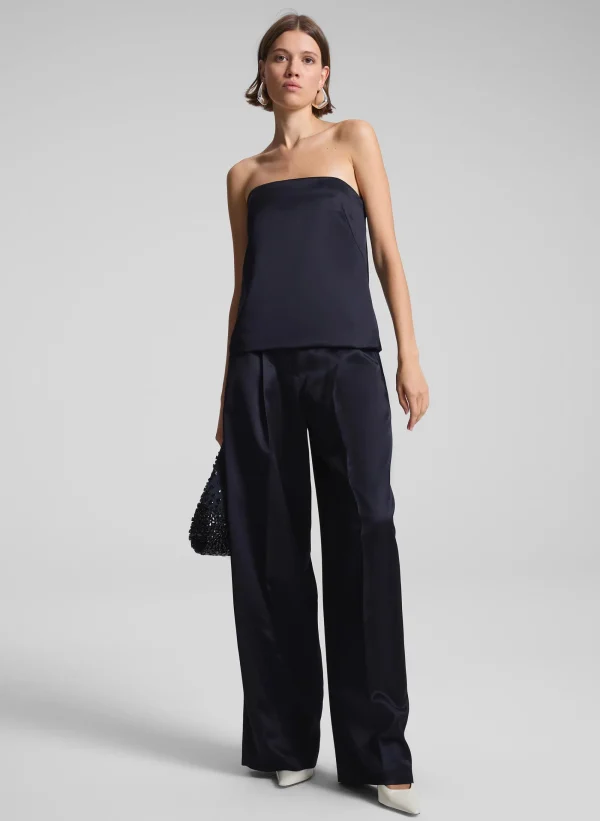 Women A.L.C. Bottoms>Ryder Satin Wide Leg Pant