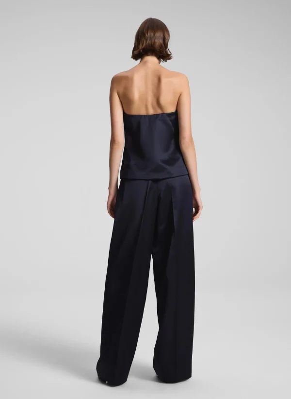 Women A.L.C. Bottoms>Ryder Satin Wide Leg Pant