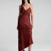 Women A.L.C. Dresses>Stella Satin And Lace Midi Dress