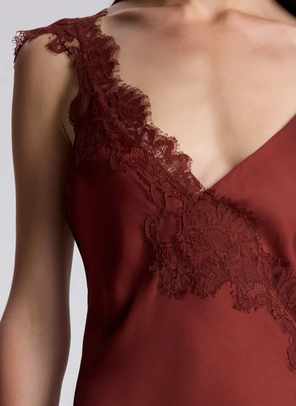 Women A.L.C. Dresses>Stella Satin And Lace Midi Dress
