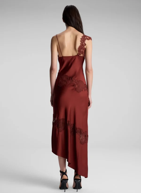 Women A.L.C. Dresses>Stella Satin And Lace Midi Dress