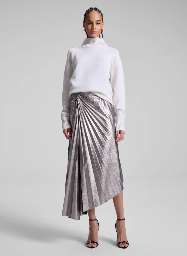 Women A.L.C. Bottoms | Skirts>Tracy Metallic Vegan Leather Skirt