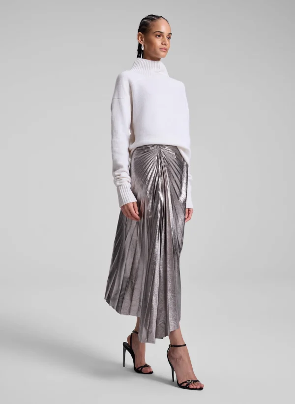 Women A.L.C. Bottoms | Skirts>Tracy Metallic Vegan Leather Skirt