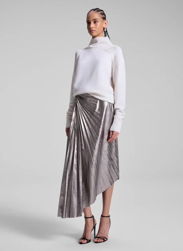 Women A.L.C. Bottoms | Skirts>Tracy Metallic Vegan Leather Skirt